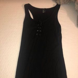 form flattering black forever 21 lace up dress